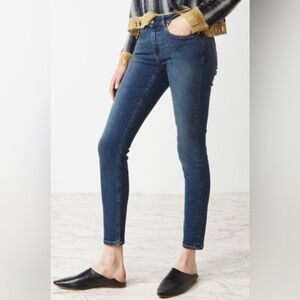 Acne Studios 'Skin 5 Used Blue' Dark Faded Wash Mid Rise Skinny Leg Ankle Jean
